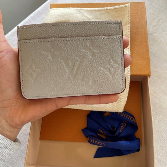 Louis Vuitton Credit Card Holder Wallet Monogram Grey Leather - Picture 6 of 9